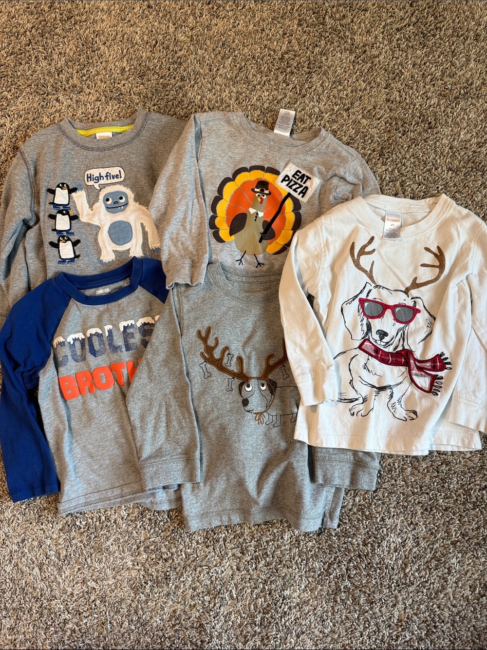 Gymboree Kids Long-Sleeve Graphic Tee - Gray & White Playful Prints